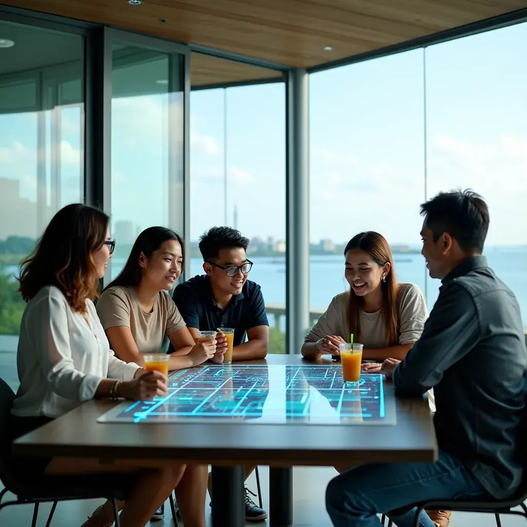 Professional team collaborating